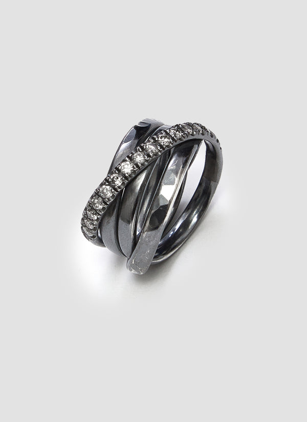Cage Mini, Grey diamond ring 0.6ct