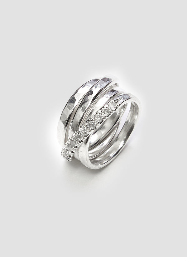 Cage Mini, white diamond ring 0.6ct