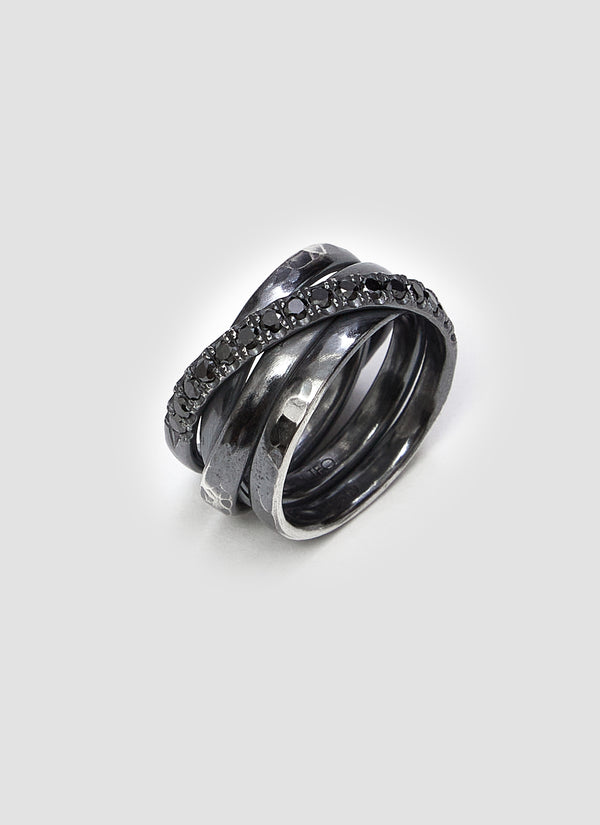 Cage Mini, Black diamond ring 0.6ct