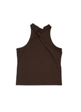 Twisted back tank top in lyocell
