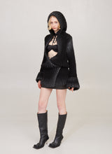 Bulky wax hooded knitted dress
