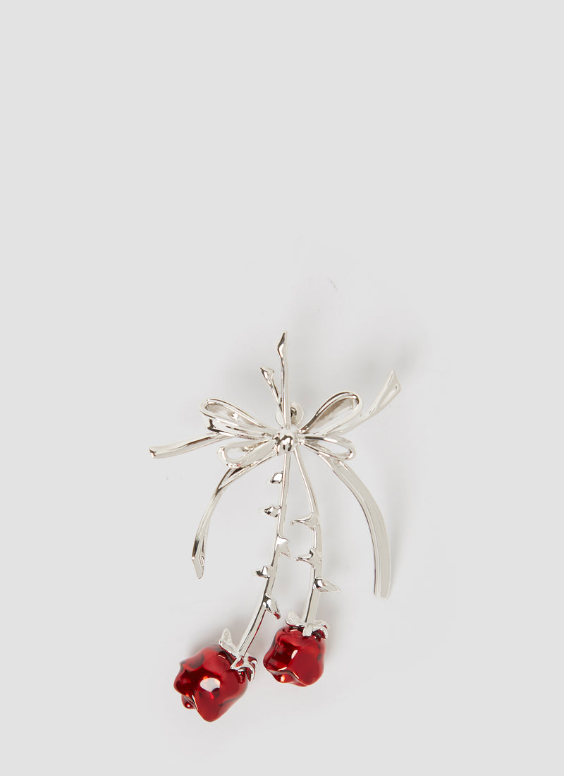 Double rose bow earring