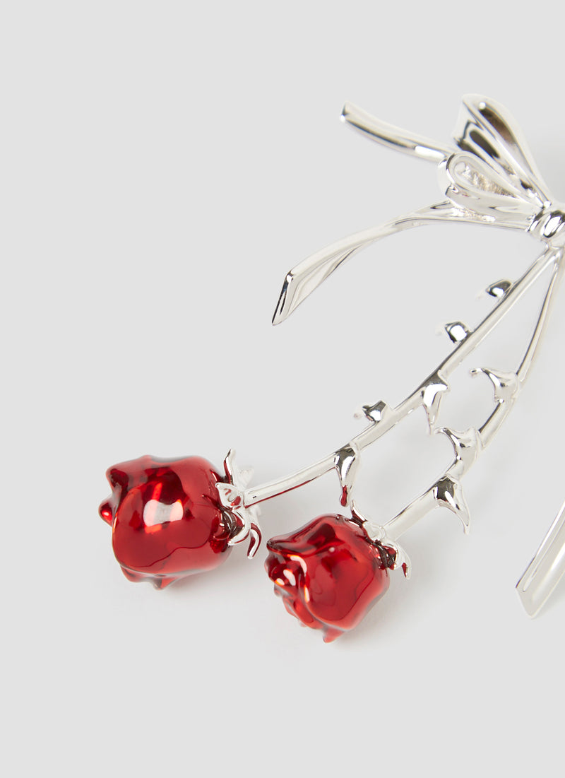 Double rose bow earring