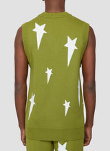 Knit vest with scattered star pattern