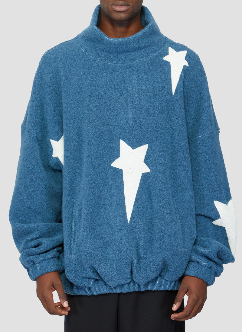 High-neck star pullover