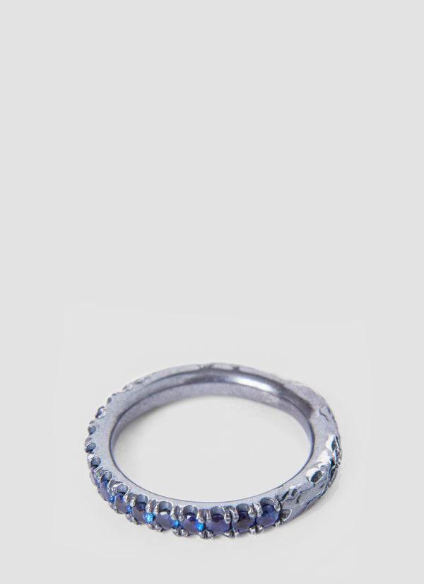 Decay Ring Blue, silver + sapphire