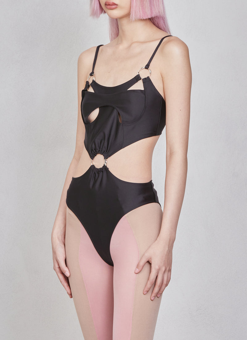 One-piece gathered swimsuit