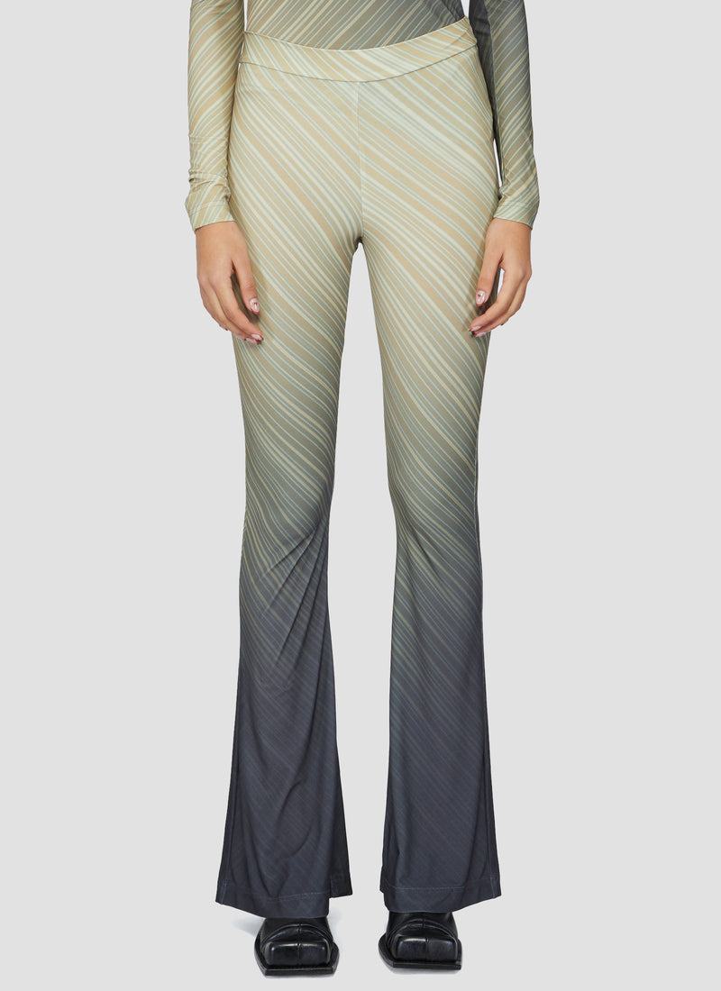 Ombre stripe print flared pants