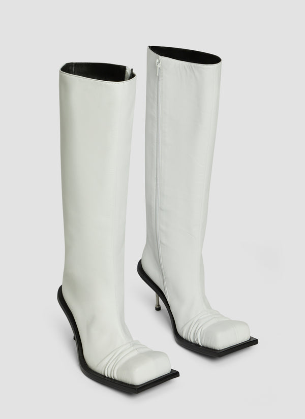 Square Toe Boots - White