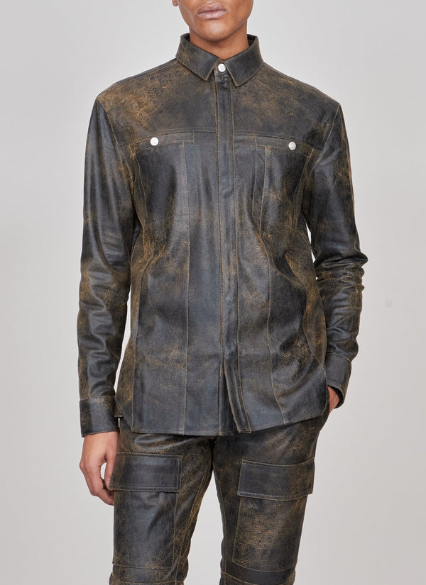 MISBHV Men's Monogram Leather Jacket